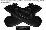 BLACK STITCH 2X SUN VISORS LEATHER COVERS FITS PORSCHE BOXSTER 987 CAYMAN 05-12