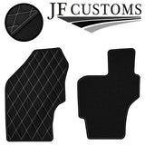 WHITE DIAMOND STITCH VINYL 4XTAILORED FLOOR CARPET FOR KIA RIO AUTO 01-05 JF1