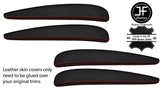 RED STITCH 4X TOP DOOR CARD TRIM LEATHER COVERS FOR JAGUAR S-TYPE 1999-2008