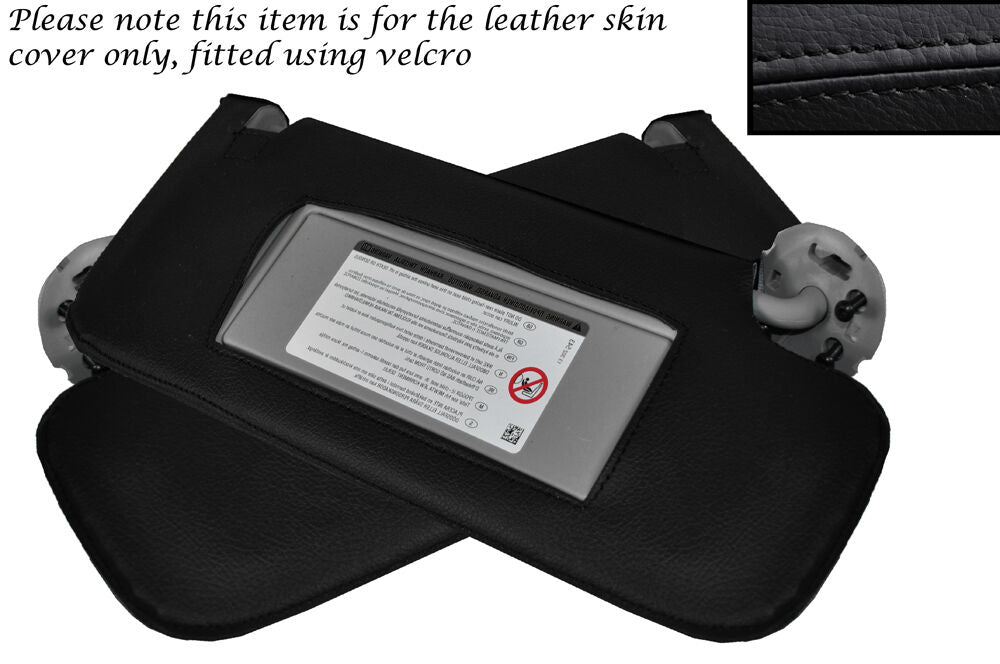 BLACK STITCH 2X SUN VISORS COVERS FITS VAUXHALL OPEL HOLDEN ASTRA J MK6 09-14
