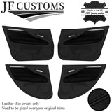 BLACK STITCH LEATHER 4X DOOR TRIM COVERS FITS FIAT PUNTO GRANDE EVO 5DR 09-15