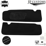 WHITE CROSS STITCH LEATHER 2X SUN VISOR COVERS FOR TESLA MODEL 3 17-22