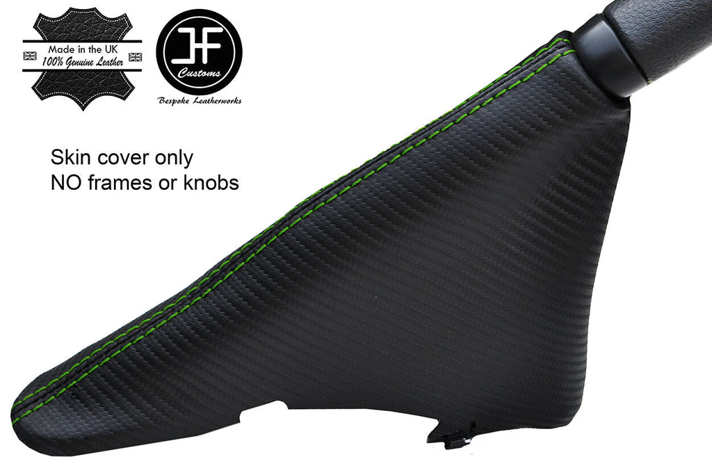 GREEN STITCH CARBON FIBER VINYL HANDBRAKE GAITER FOR BMW MINI R50 R52 R53 01-06