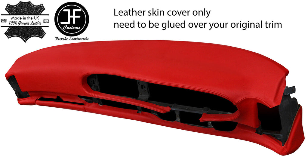 RED  LEATHER OVAL DASH DASHBOARD COVER FOR PORSCHE 944 968 86-95 STYLE 2