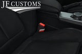 RED STITCH SPORT STRIPES 2X SEAT BELT LONG COVERS FOR AUDI A4 B8 2008-2015