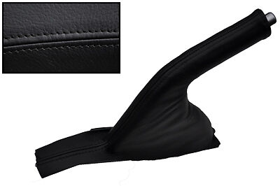 BLACK STITCHING FITS MAZDA 3 2009+ REAL LEATHER HANDBRAKE GAITER COVER