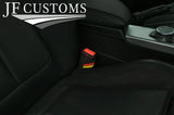 RED STITCH GERMAN STRIPES 2X SEAT BELT LONG COVERS FOR AUDI Q2 2016-2022