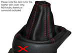 RED STITCHING MANUAL LEATHER GEAR GAITER FITS PEUGEOT 4007 2007-2015 CUSTOM NEW