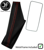RED STITCH CARBON VINYL HANDBRAKE+METAL FRAME FOR NISSAN SKYLINE R33 93-1998