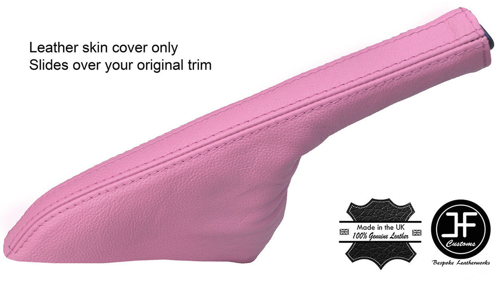 PINK TOP GRAIN REAL LEATHER SLIM HANDBRAKE GAITER FITS FIAT 500 2007-2017