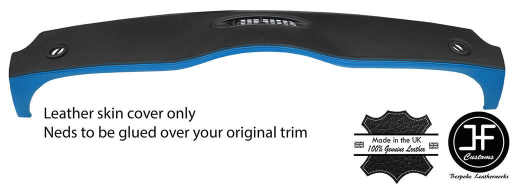 BLACK & BLUE TOP DASHBOARD LEATHER COVER FOR BMW MINI R50 R53 01-06 STYLE 2