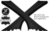 BLACK & BLACK LEATHER 2X A PILLAR COVERS FITS DODGE CALIBER 2006-2011 CUSTOM NEW