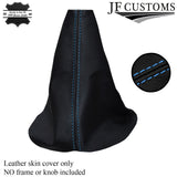 FITS TOYOTA AYGO CITROEN C1 PEUGEOT 107 GEAR GAITER BLUE DOUBLE STITCH