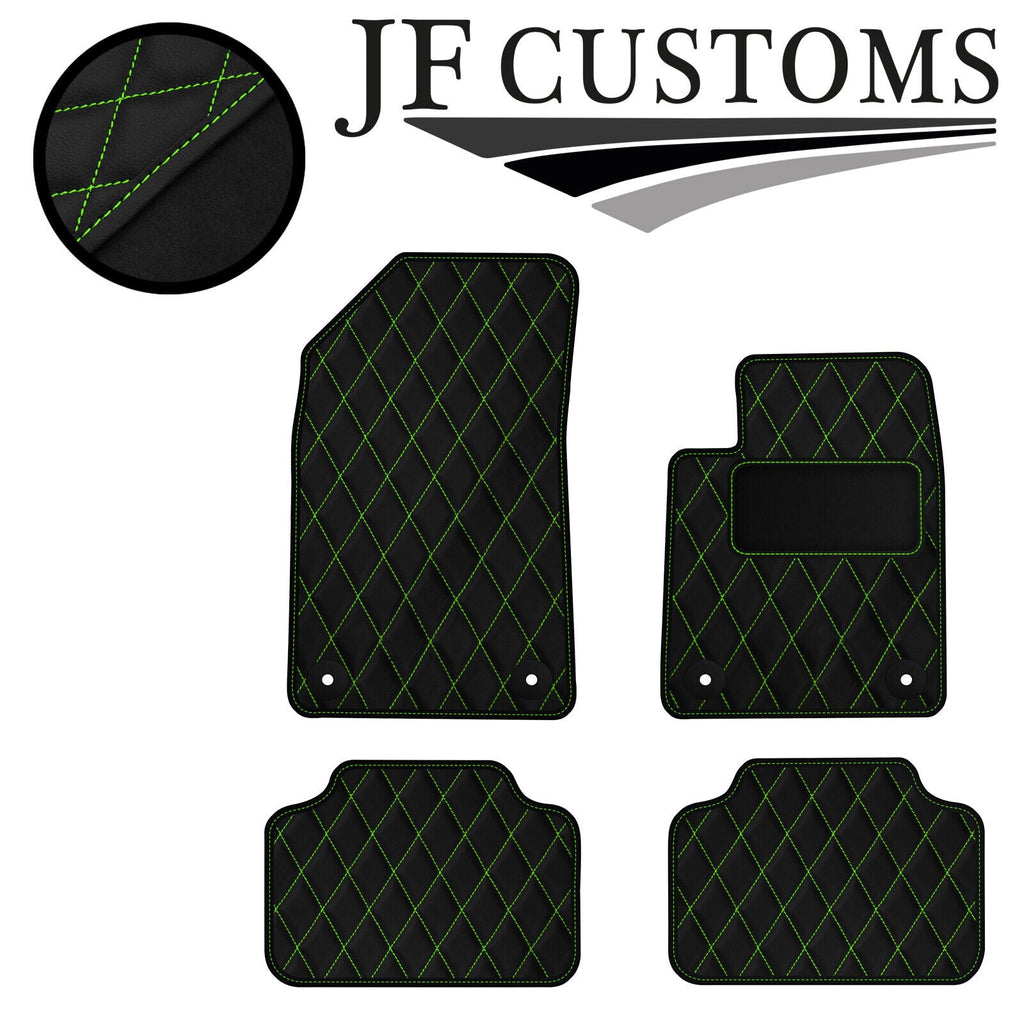 GREEN DIAMOND STITCH VINYL 4X TAILORED FLOOR CARPETS FOR CITROEN C6 05-12 JF1