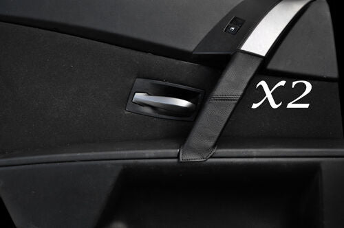 BLACK STITCHING FITS BMW 5 SERIES E60 E61 03-06 2X REAR DOOR HANDLE COVERS