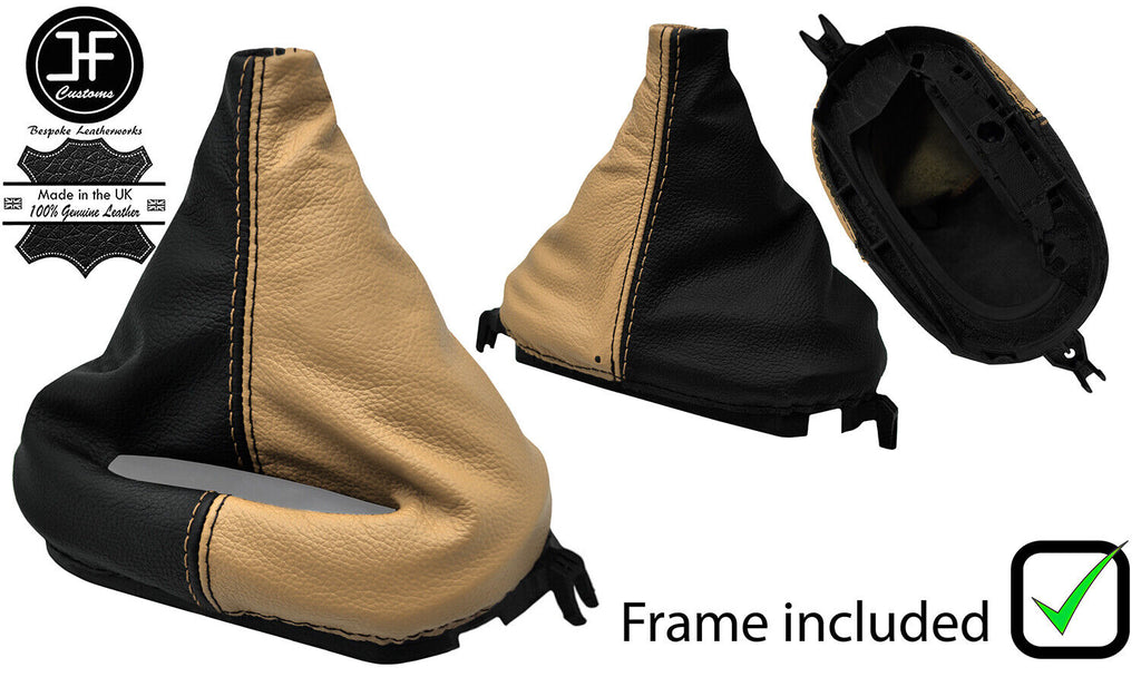 BLACK & OAK 2 TONE LEATHER AUTOMATIC GEAR+PLASTIC FRAME FOR CORVETTE C5 97-04
