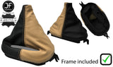 BLACK & OAK 2 TONE LEATHER AUTOMATIC GEAR+PLASTIC FRAME FOR CORVETTE C5 97-04