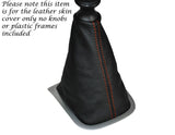 ORANGE STITCHING LEATHER GEAR GAITER FITS RENAULT MEGANE MK3 MKIII 2008-2013