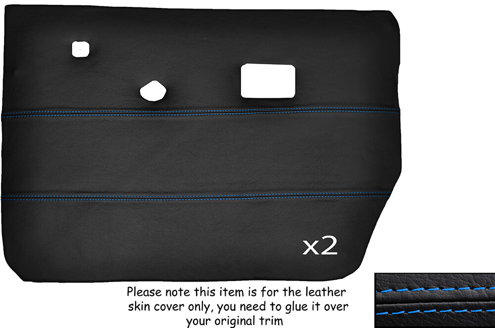 BLUE STITCH 2X REAR FULL DOOR CARD SKIN COVERS FITS HUMBER SCEPTRE MK1 MK2