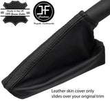 BLACK & BLACK STRIPE TOP GRAIN LEATHER HANDBRAKE GAITER FITS PEUGEOT 508 11-17