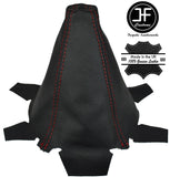 RED STITCHING FITS HONDA INTEGRA DC5 2002-2006 BLACK LEATHER GEAR GAITER NEW