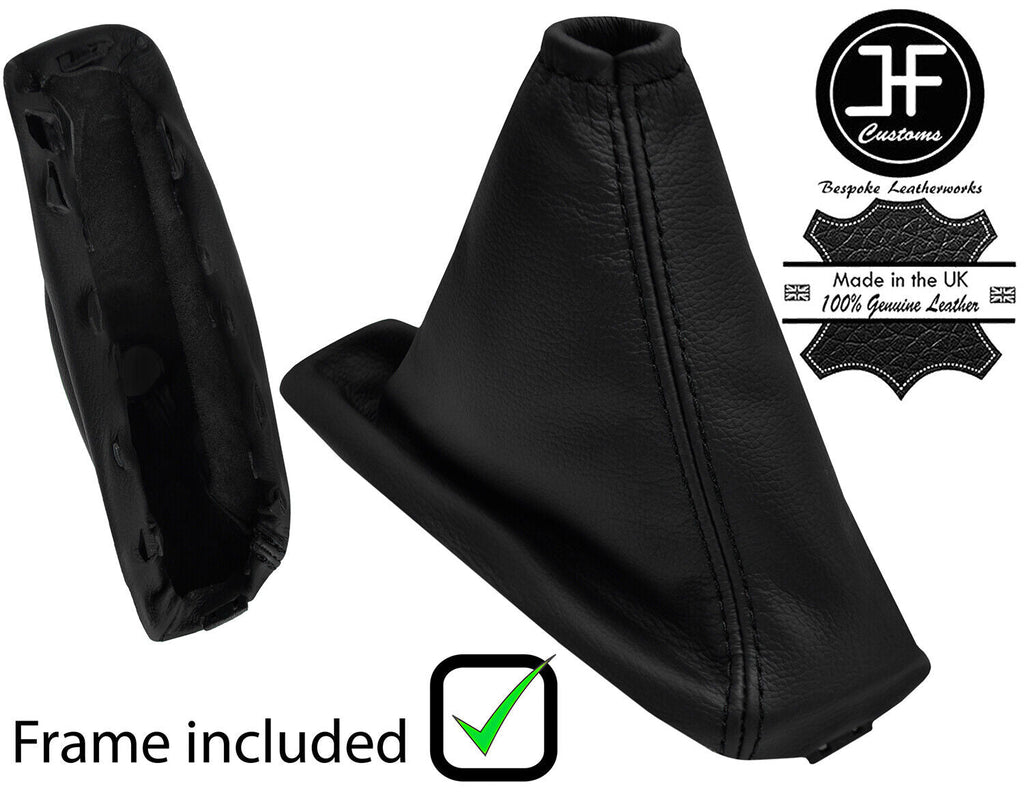 BLACK STITCH LEATHER HANDBRAKE+PLASTIC FRAME FITS RENAULT MEGANE MK3 08-16