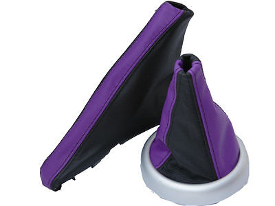 FITS MINI COOPER BMW GEAR HANDBRAKE GAITER PURPLE & BLACK CUSTOM NEW MADE IN UK