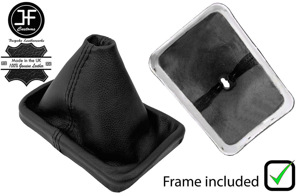 BLACK REAL LEATHER GEAR GAITER WITH PLASTIC FRAME FOR VW NEW BEETLE 1998-2011
