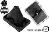 BLACK REAL LEATHER GEAR GAITER WITH PLASTIC FRAME FOR VW NEW BEETLE 1998-2011