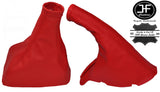 RED REAL LEATHER GEAR & HANDBRAKE GAITER FITS VAUXHALL OPEL CORSA C 2000-2006