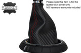 RED STITCH MANUAL CARBON VINYL GEAR GAITER FITS BMW MINI COOPER F55 F56 14-16