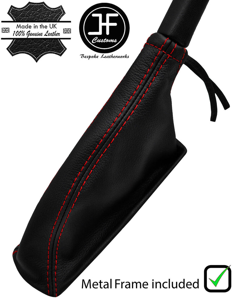 RED STITCH LEATHER HANDBRAKE GAITER + METAL FRAME FOR TOYOTA CELICA 1979-1981