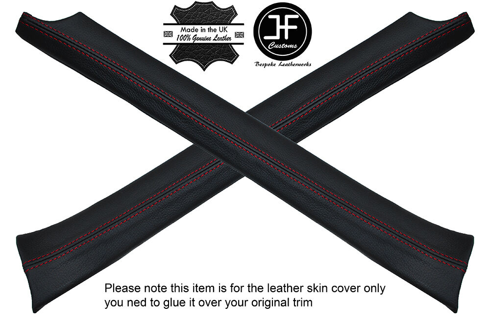 RED STITCHING 2X A POST PILLAR LEATHER COVERS  FITS MERCEDES W114 W115