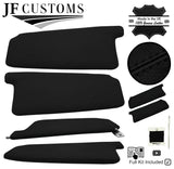 BLACK CROSS STITCH LEATHER 2X SUN VISOR COVERS FOR PEUGEOT 405 87-97 CUSTOM NEW