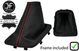 RED STITCH REAL LEATHER GEAR GAITER+PLASTIC FRAME FITS HYUNDAI IX20 2010-2019