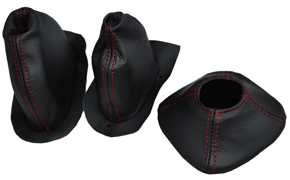 RED STITCH GEAR+TRANSFER+HANDBRAKE LEATHER GAITER FITS LAND ROVER SERIES 2A 3