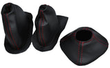 RED STITCH GEAR+TRANSFER+HANDBRAKE LEATHER GAITER FITS LAND ROVER SERIES 2A 3