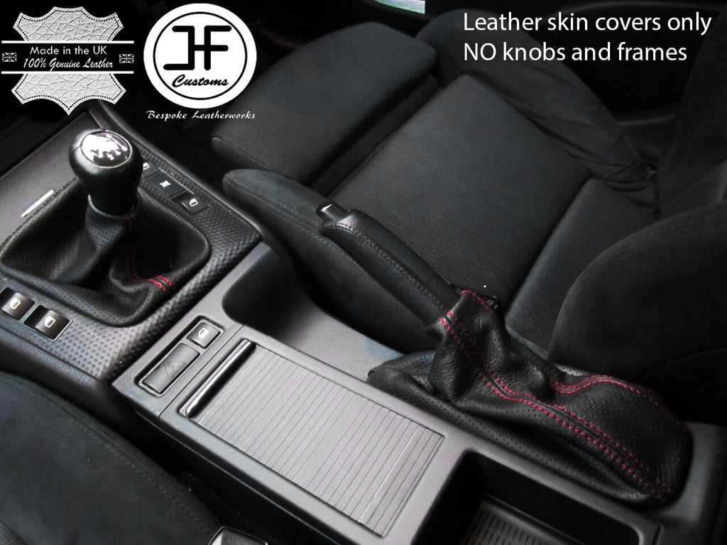 RED STITCH PERFORATED LEATHER GEAR & HANDBRAKE GAITER FOR BMW E36 E46 91-05