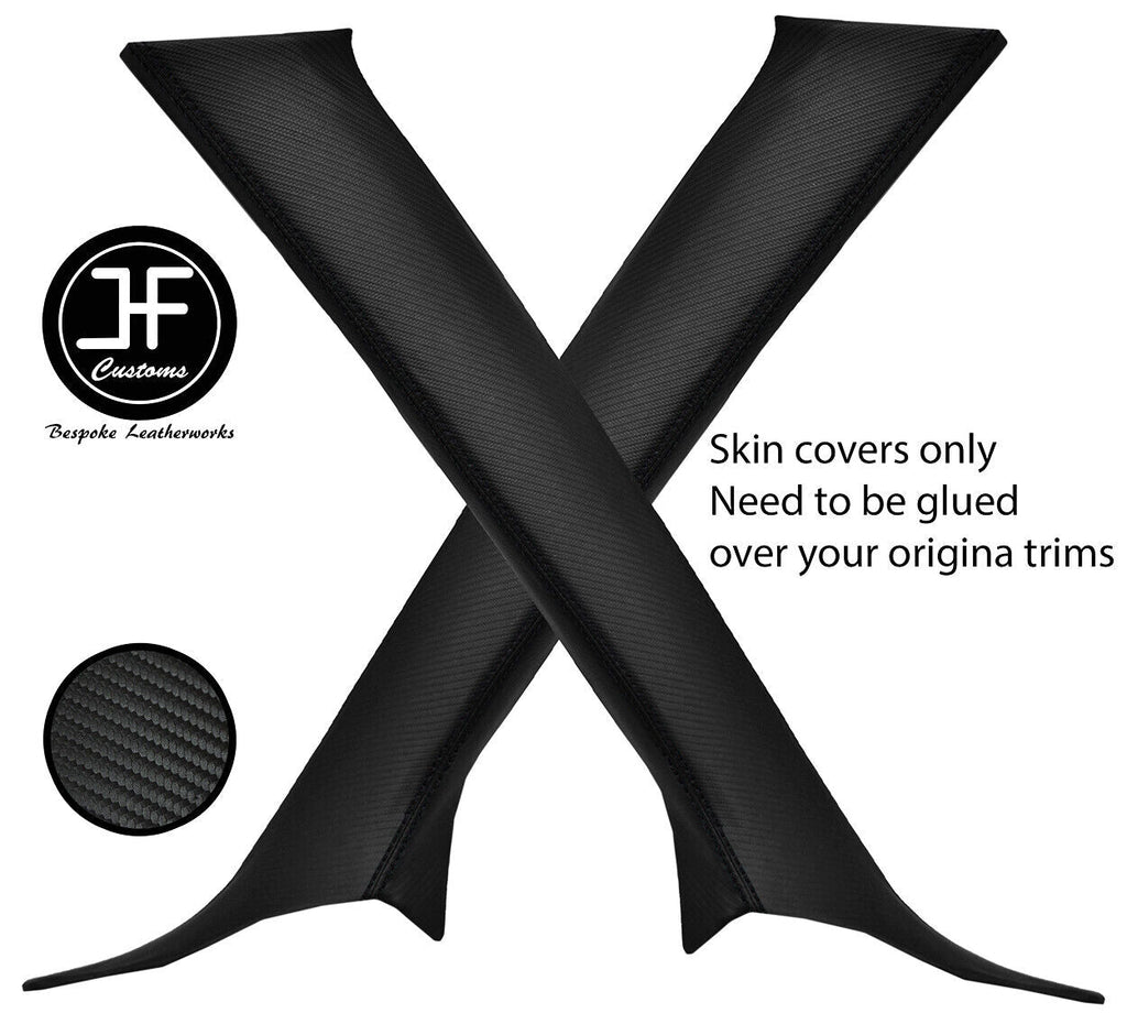 BLACK STITCH 2X A PILLAR CARBON VINYL COVER FOR MITSUBISHI LANCER EVO 10 X
