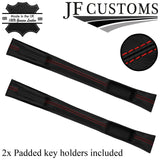 RED STITCH LEATHER 2X CAR KEY HOLDER PROTECTOR  FITS JAGUAR XK8 XKR 96-99