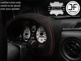 RED STITCH SPEEDO GAUGE HOOD REAL LEATHER COVER FOR MAZDA MX5 MK1 MIATA 89-97