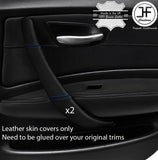 1 SERIES FITS BMW E87 2X DOOR HANDLE TRIM COVERS blue stitch CUSTOM NEW