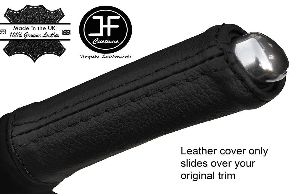 BLACK STITCH LEATHER HANDBRAKE HANDLE COVER FOR RENAULT LAGUNA MK3 2007-2014