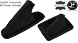 BLACK & TRI STITCH FOR BMW 3 SERIES E46 99-05 AUTOMATIC GEAR-HANDBRAKE SET SUEDE