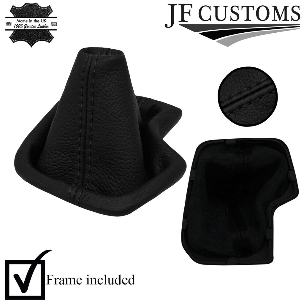 BLACK STITCH LEATHER AUTO AUTOMATIC GEAR GAITER + FRAME FOR HYUNDAI I10 14-19
