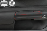 RED STITCHING 2X FRONT DOOR HANDLE LEATHER COVERS FITS FORD MUSTANG 2015-2017