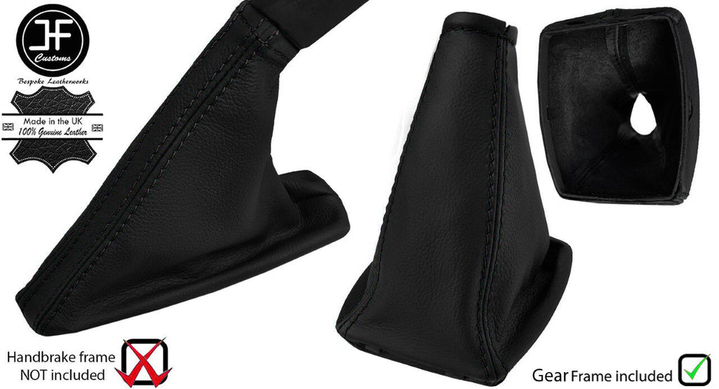 BLACK STITCH LEATHER GEAR HANDBRAKE GAITER PLASTIC FRAME FOR FORD FOCUS C MAX