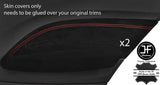 RED STITCH 2X REAR DOOR CARD TRIM SUEDE COVERS FOR BMW F21 2011-2017 3 DOOR