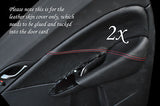 RED STITCHING FITS HONDA CIVIC 2006-2012 2X REAR DOOR CARD TRIM LEATHER COVERS