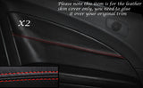 RED STITCH 2X REAR DOOR CARD TRIM LEATHER COVERS FITS VW SCIROCCO 2008-2014